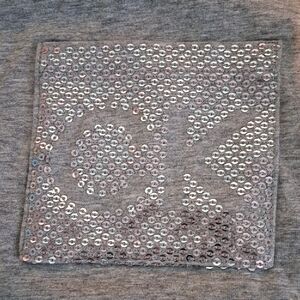 Calvin Klein Gray Short-Sleeve Tee with Sequin Pocket